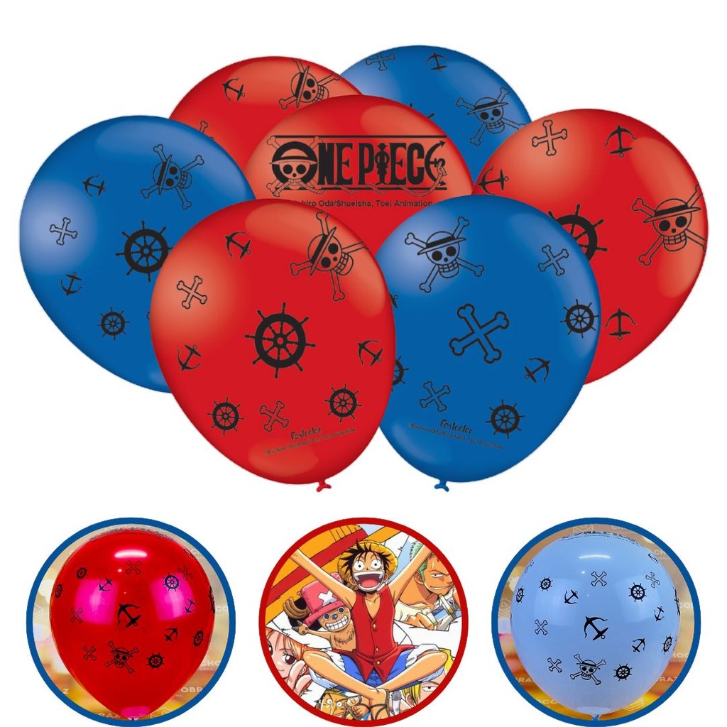 25~125 KIT BALÕES BEXIGA FESTA ONE PIECE N°9 FESTCOLOR em Oferta na Shopee