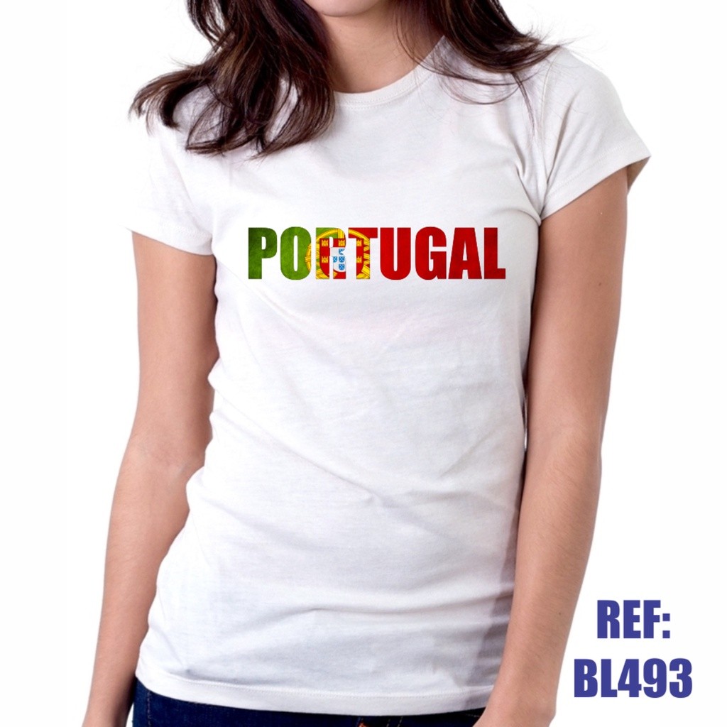 Camiseta Baby Look Portugal País Europa Lisboa Porto Braga