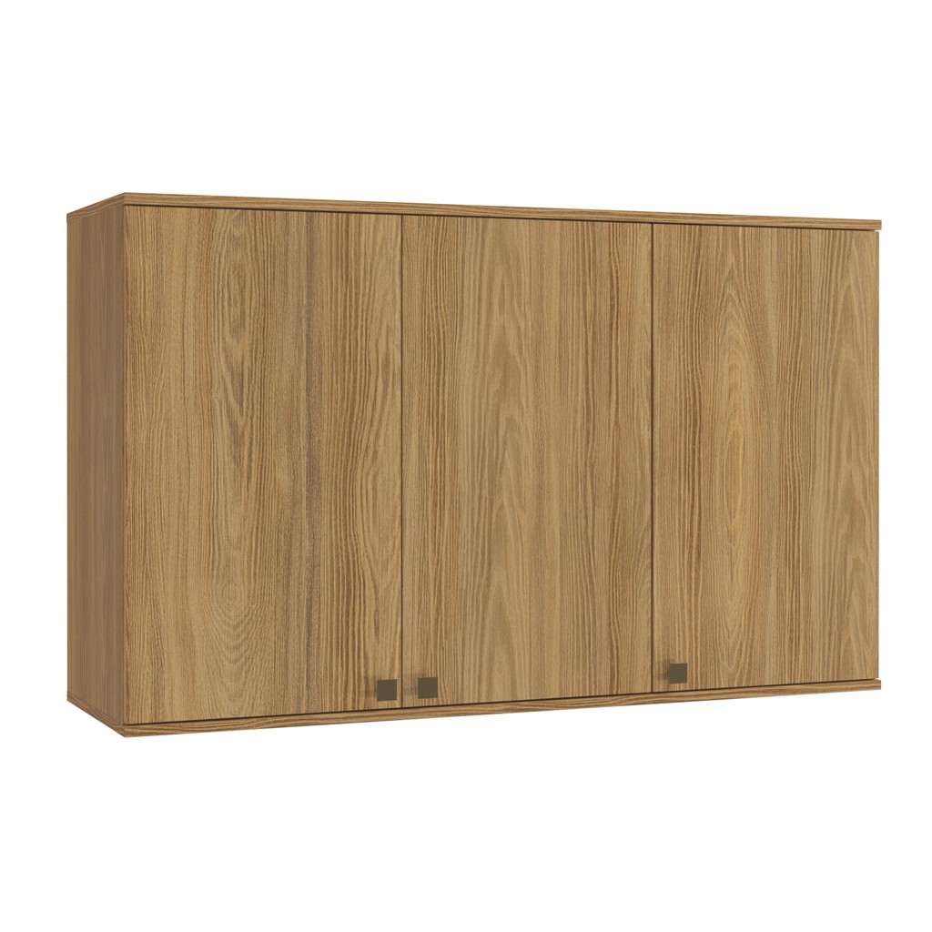 Armário Aéreo Celeste Kappesberg 100% MDF 3 Portas Nogueira 120cm - Home & Living