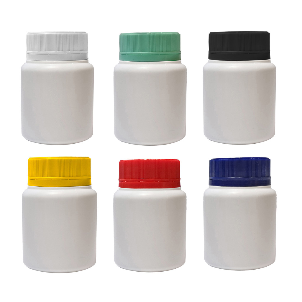 20 Potes 60 Ml Brancos Para Cápsulas com Tampa Rosca Lacre