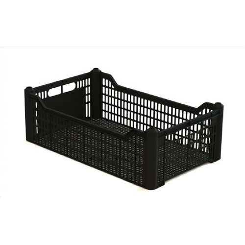 Kit 5 Peças Caixa Plástica Mercado Hortifruti Organizadora Agricola P/ Frutas Verduras Preta em Oferta na Shopee