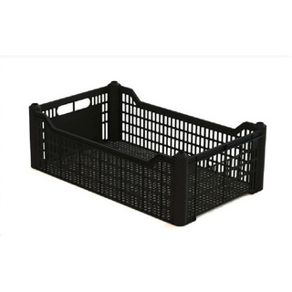 Kit 5 Peças Caixa Plástica Mercado Hortifruti Organizadora Agricola P/ Frutas Verduras Preta em Oferta na Shopee