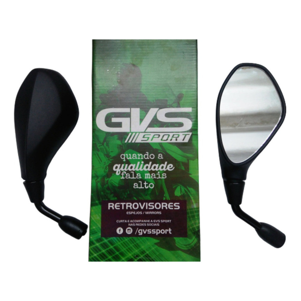 Retrovisor Bmw F800 Rosca Honda Gvs Haste Curta Fixa Preto Lente Plana em Oferta na Shopee