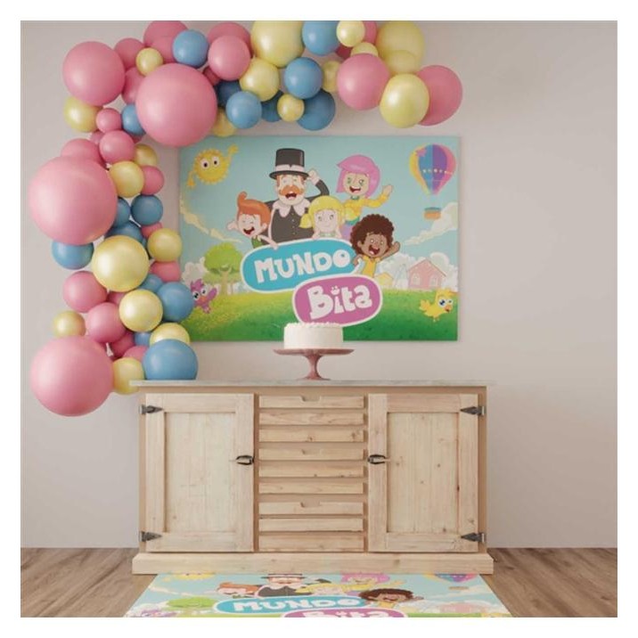 Painel Tnt Mundo Bita Decoração Para Festa de Aniversário