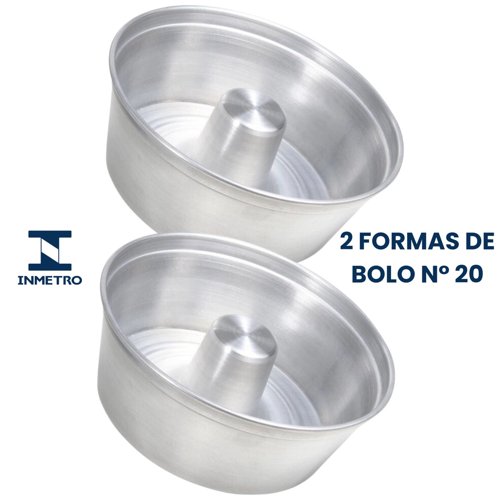 Forma de Bolo de Alumínio 20cm com Furo Central Ideal Para bolos Caseiros