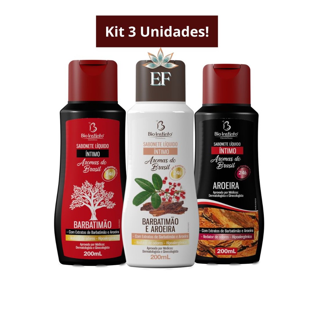 Kit Com 3 Unidades Sabonete Íntimo Aromas do Brasil