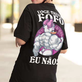 Camiseta Feminina Você Treina Fofo Eu Não Camisa Academia Treino em Oferta na Shopee