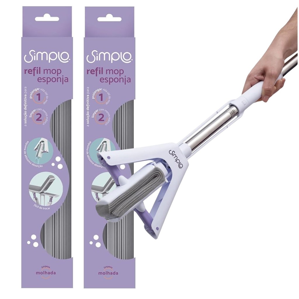 Refil de Mop Esponja Torção PVA Simplo - Kit 2 REFIL Esponjas PVA