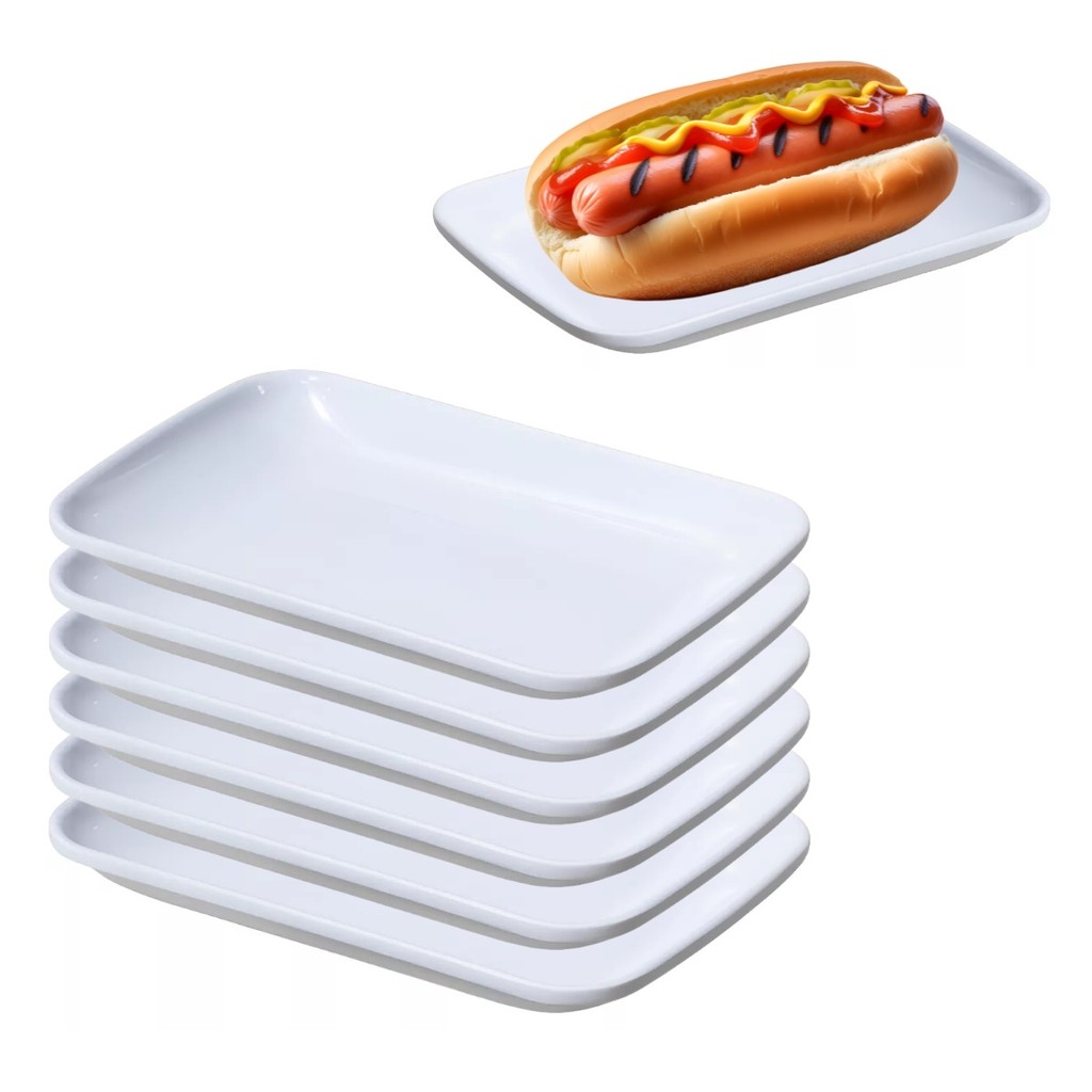 6 Travessas Petisqueira Bandeja Melamina Premium Prato 19cm
