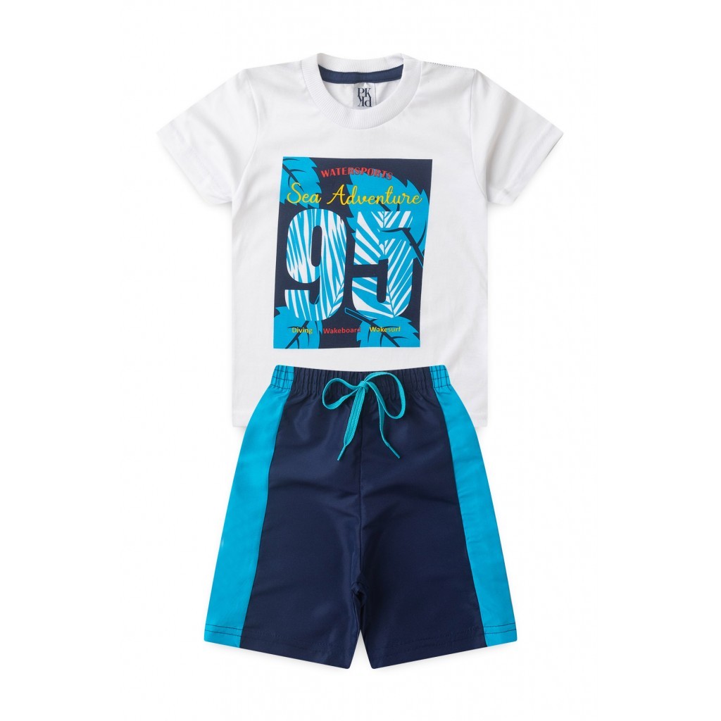Conjunto Infantil Masculino Aventura No Mar em Oferta na Shopee