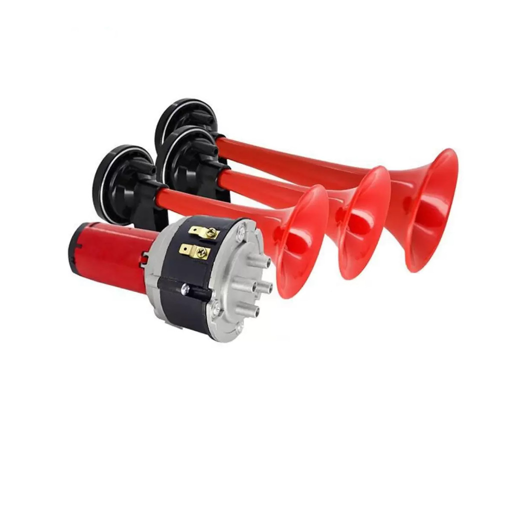 Buzina Pneumatica 3 Cornetas Musical Universal Com Compressor Eletrico 12v
