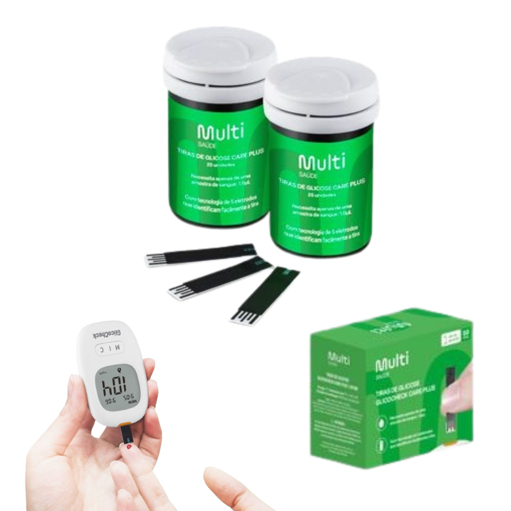 100 Tiras de Glicemia Glicocheck Multilaser