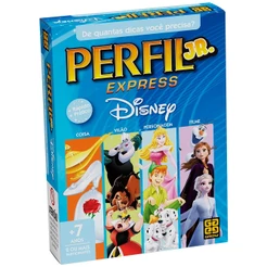 JOGO PERFIL EXPRESS JÚNIOR DISNEY 100 CARTAS GROW DIDÁTICO PERSONAGEM FILME RACIOCÍNIO PERGUNTA JR