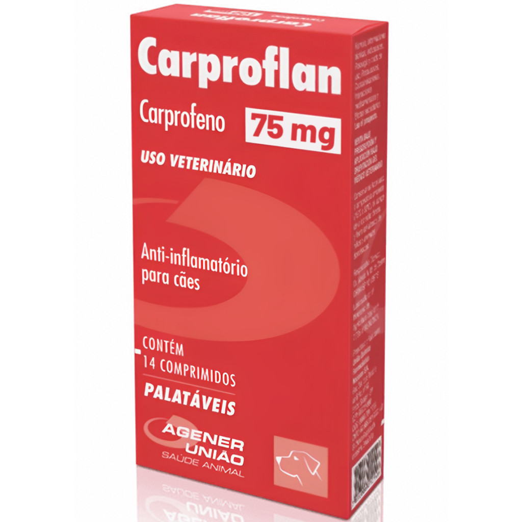 Anti-inflamatório Carproflan Cães Agener Porte Médio 75mg