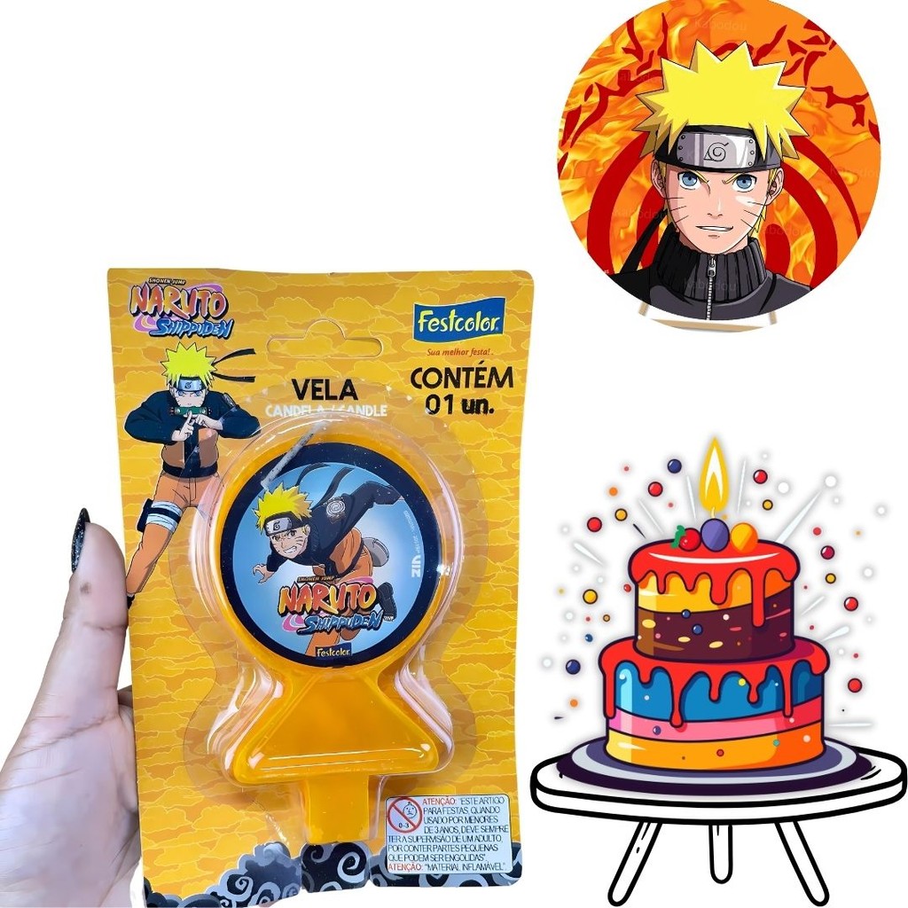 VELA NARUTO FESTCOLOR em Oferta na Shopee