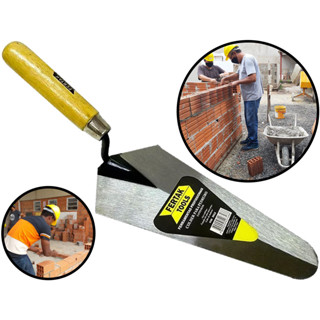 Colher De Pedreiro Canto Reto Profissional Lâmina Aço 1,5mm Cabo Em Madeira Fertak em Oferta na Shopee