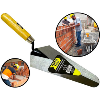 Colher De Pedreiro Canto Reto Profissional Lâmina Aço 1,5mm Cabo Em Madeira Fertak em Oferta na Shopee