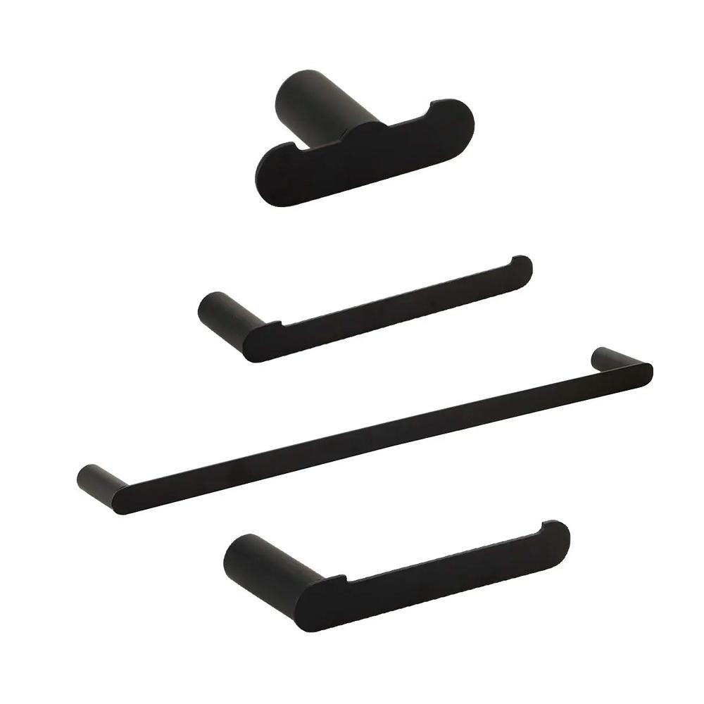 Acessórios Para Banheiro 4 Peças Vila Nova Pingoo- Preto em Oferta na Shopee