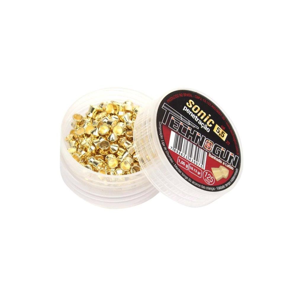 Chumbinho Sonic Gold Latonado - Calibre 5,5 Mm - Com 125 em Oferta na Shopee