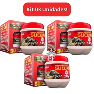 Kit Com 3 Unidades Pomada Massageadora Sucuri 240g Apinil Cosméticos em Oferta na Shopee