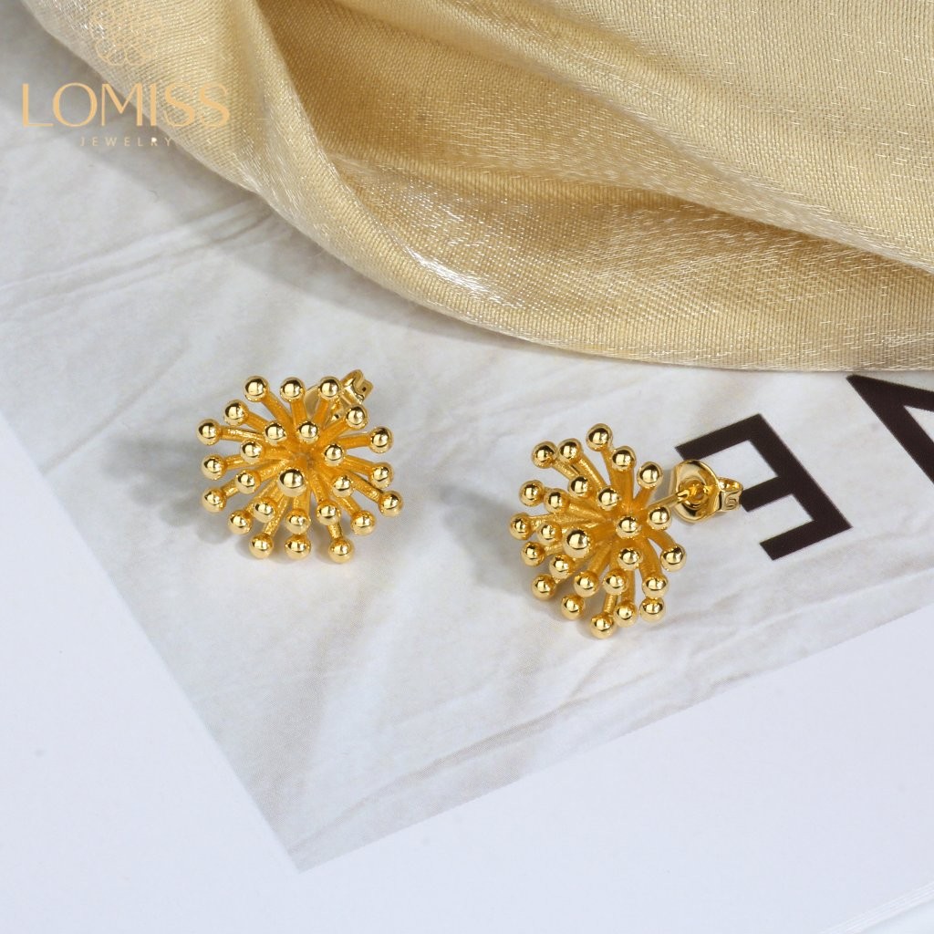 Brinco Femininos Delicado Elegante Antialérgico Minimalista Flor Bolinhas Folheado Ouro 18k a Platina em Oferta na Shopee