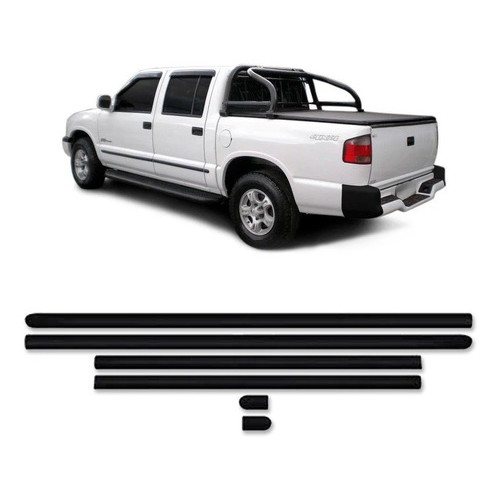 Jogo Friso Lateral S10 Cabine Dupla 1995 A 2000 8pcs Preto em Oferta na Shopee