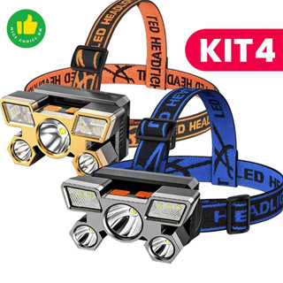 Lanterna Holofote De Cabeça 5 LED Super Brilhante À Prova D 'Água USB Recarregável 4 modos ZHENGLED em Oferta na Shopee