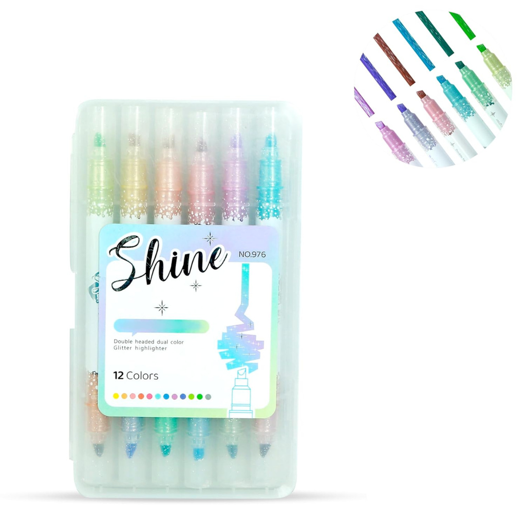 Kit Marca Texto Glitter - 12 Cores - Shine em Oferta na Shopee