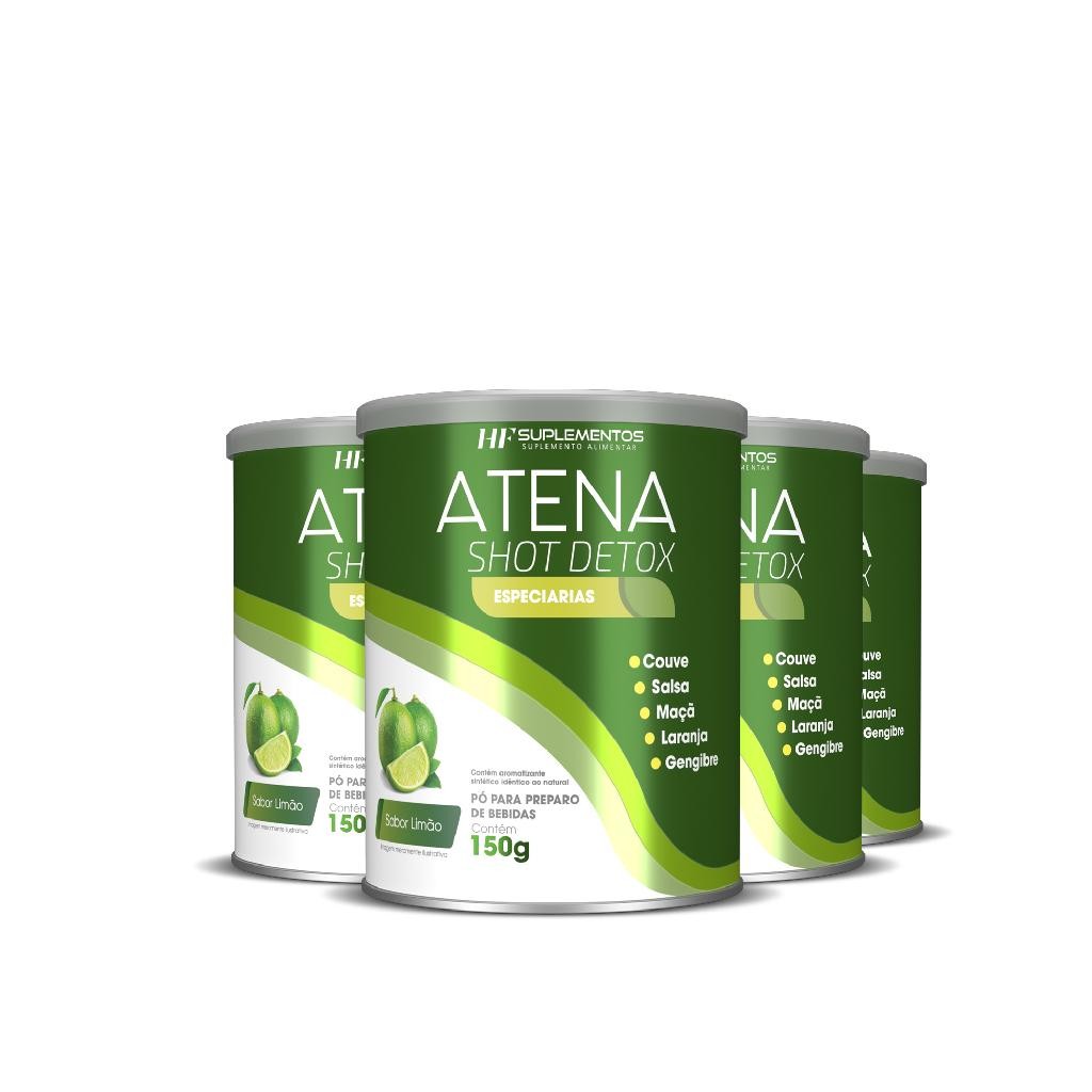 4X ATENA SHOT DETOX SABOR LIMÃO HF SUPLEMENTOS