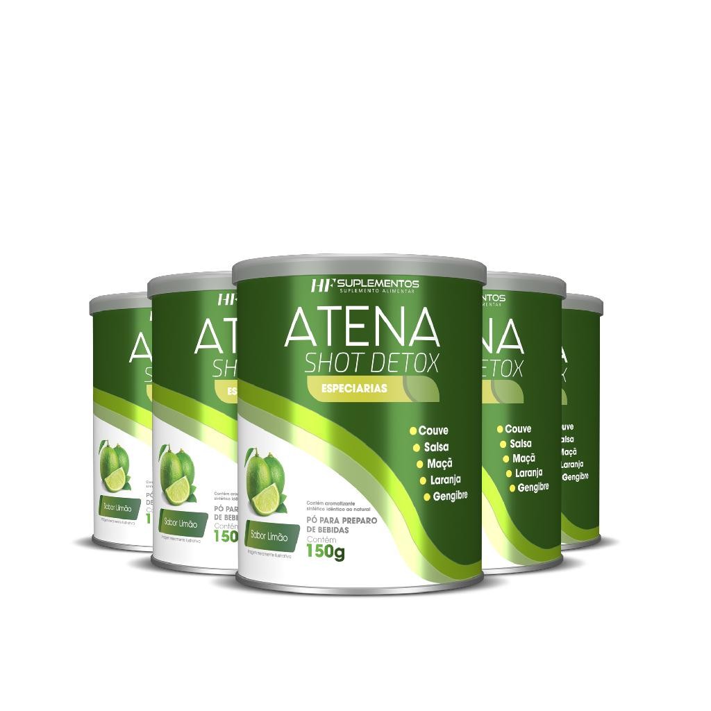 5X ATENA SHOT DETOX SABOR LIMÃO HF SUPLEMENTOS