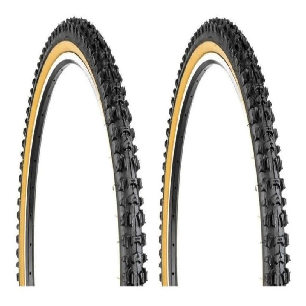 Par Pneu 26x1.95 Bike Mtb Kenda Cravo K816 Faixa Amarela em Oferta na Shopee