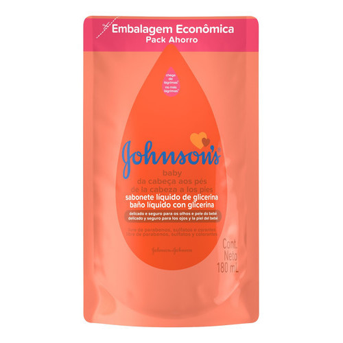 Sabonete Líquido Johnson's Baby Sabonete Líquido De Glicerina Fragrância Suave Em Líquido 180 Ml