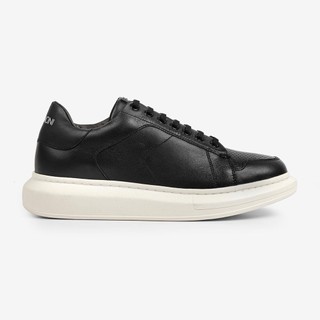 Tênis Casual Masculino Couro Ferracini Fechamento Cadarço Impulse Preto 7613-570A