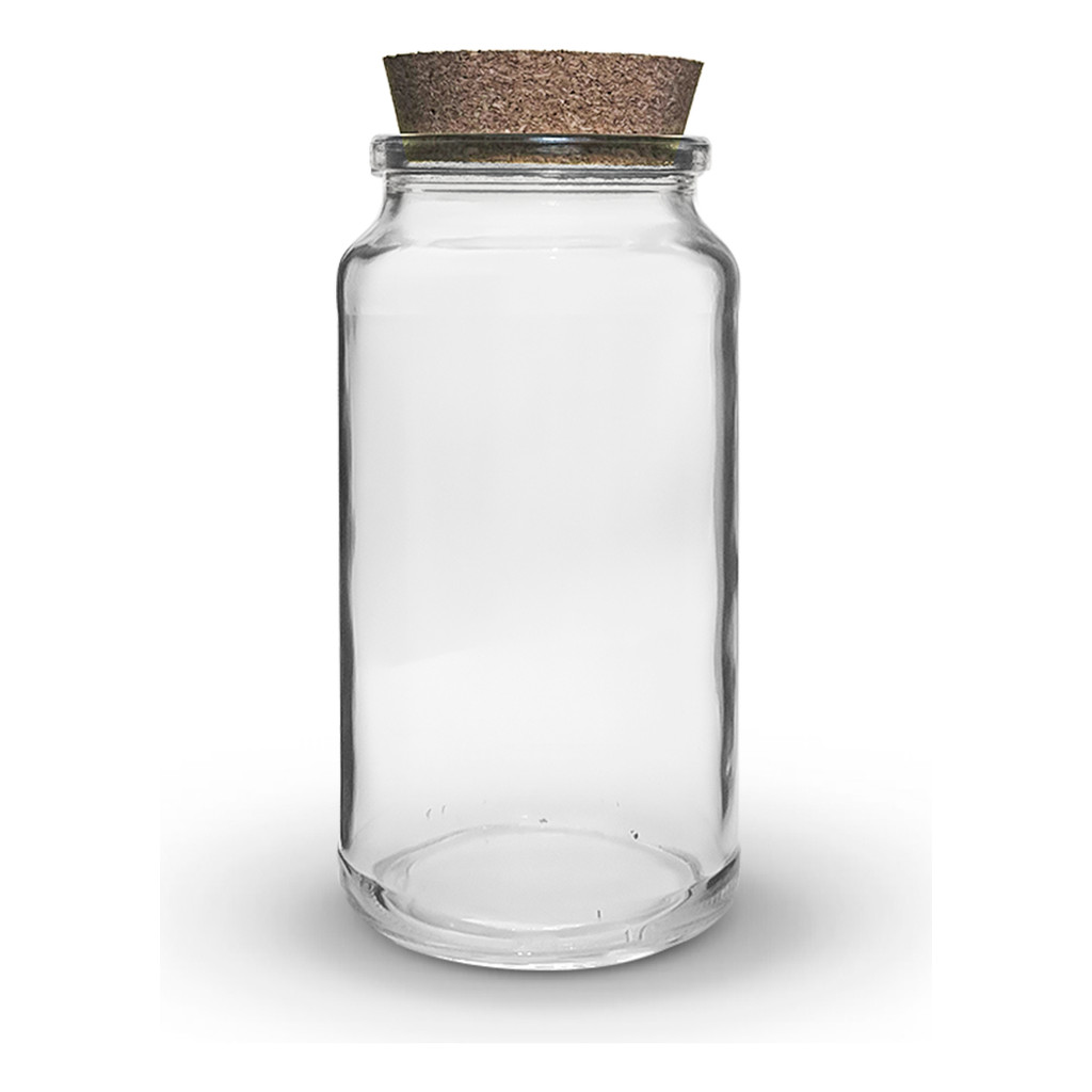 15 Potes De Vidro Herméticos 600ml Com Rolhas De Cortiça
