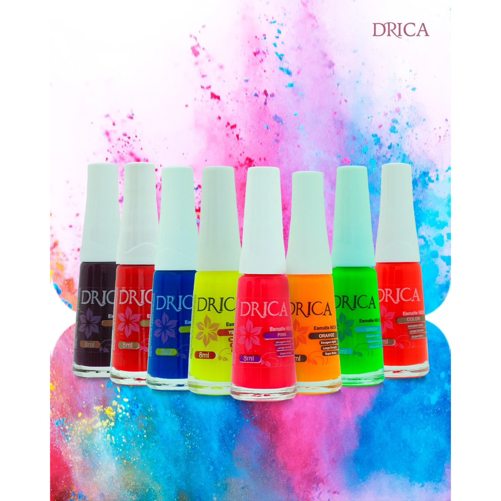 Kit C/8 Esmalte Drica Coleção Neon - 8ml