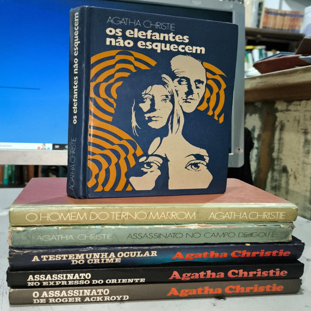 lote livros usados capa dura agatha christie 6 livros autor agatha christie