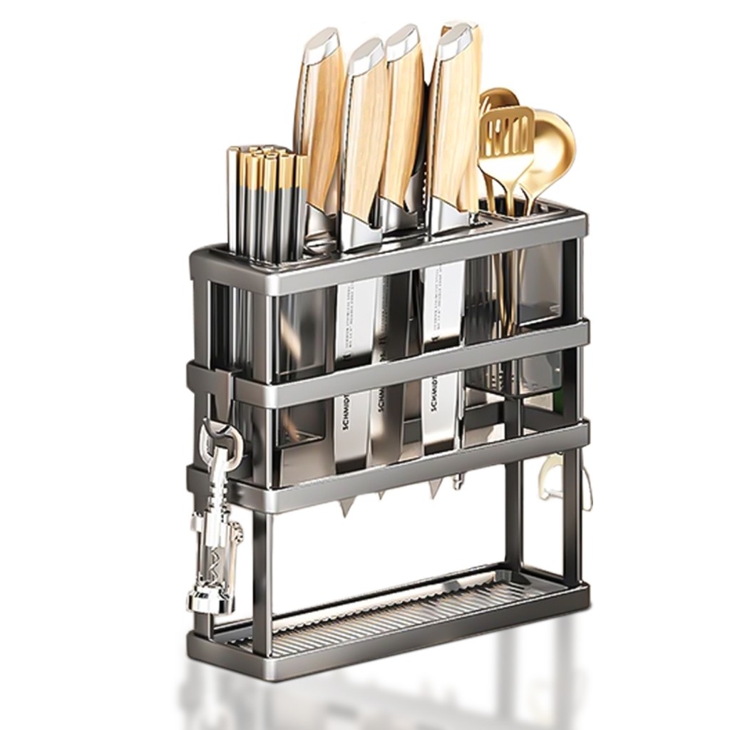 Organizador De Facas E Talheres Suporte Com Escorredor em Oferta na Shopee