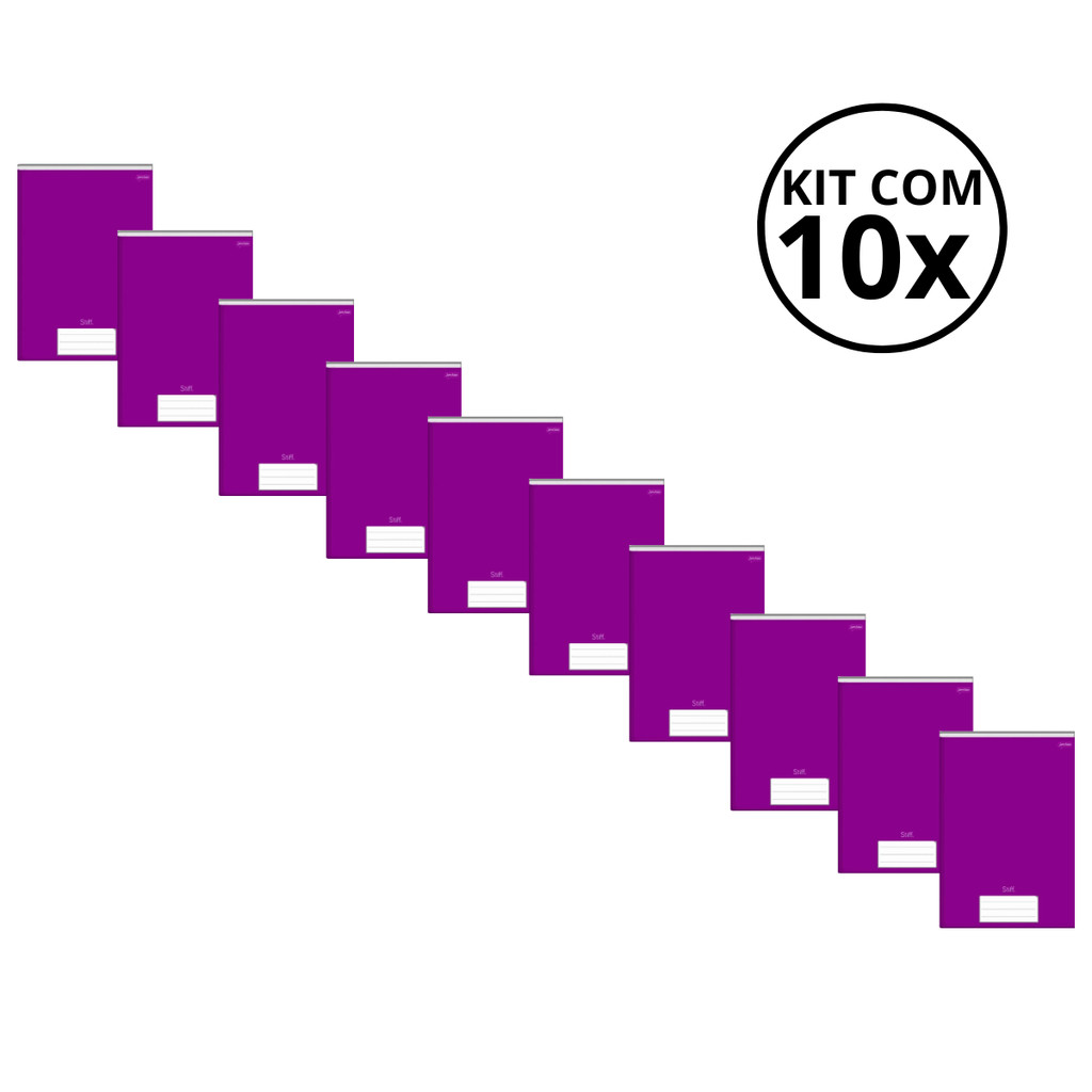 Kit Com 10 Caderno Brochura 96 Fls Pautado Capa Dura - Stiff KITS:KIT 03 em Oferta na Shopee