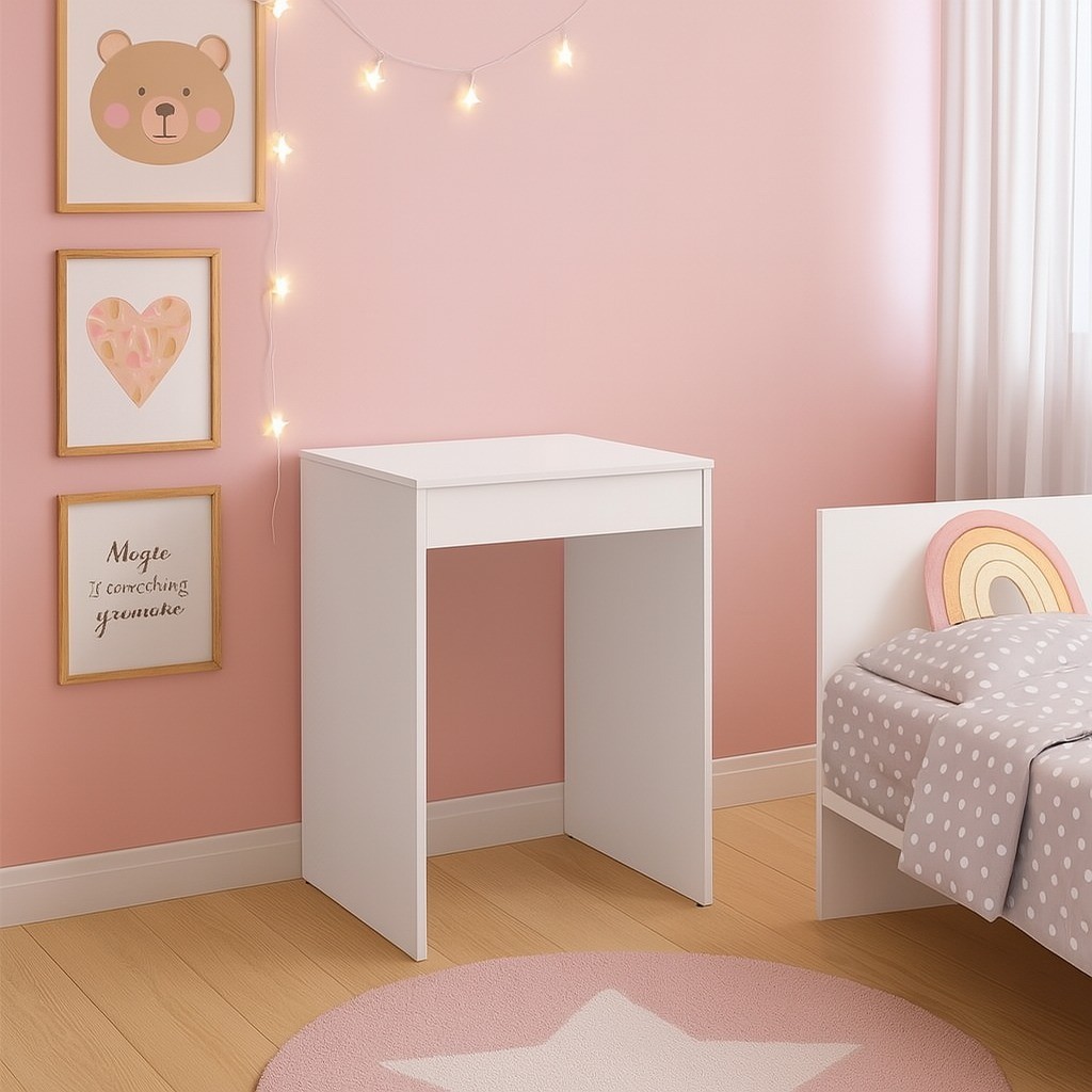 Mini Penteadeira Mesa Maquiagem Camarim Espelho Escrivaninha Menina Infantil Multifuncional