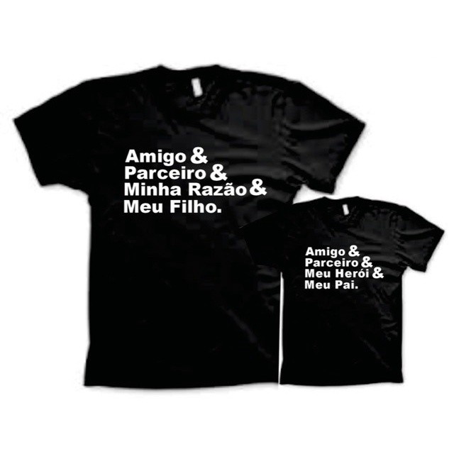 Dia dos Pais 2 Camisetas Kit Pai e Filho Amigo & Parceiro Geek 100% Algodão Envio Imediato
