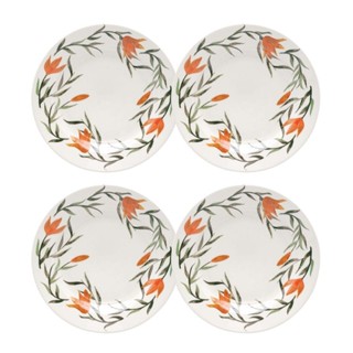 Jogo de 4 Pratos Sobremesa 18 Cm Donna Lírios em Oferta na Shopee