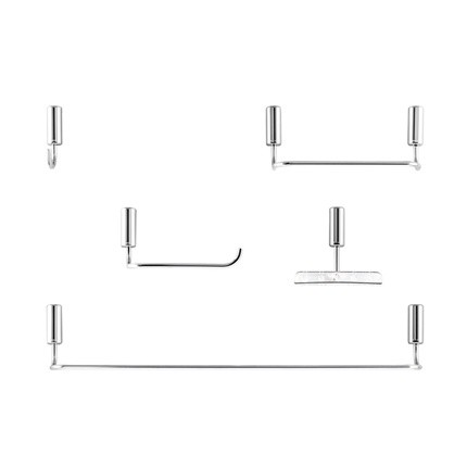 Kit Acessórios De Banheiro 5 Peças Idea Cromado em Oferta na Shopee