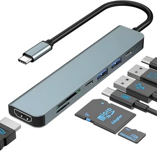 Hub Adaptador USB 7 Em 1 USB 3.0 USB 2.0 USB-C Expansor De Portas Alta Velocidade Para No…