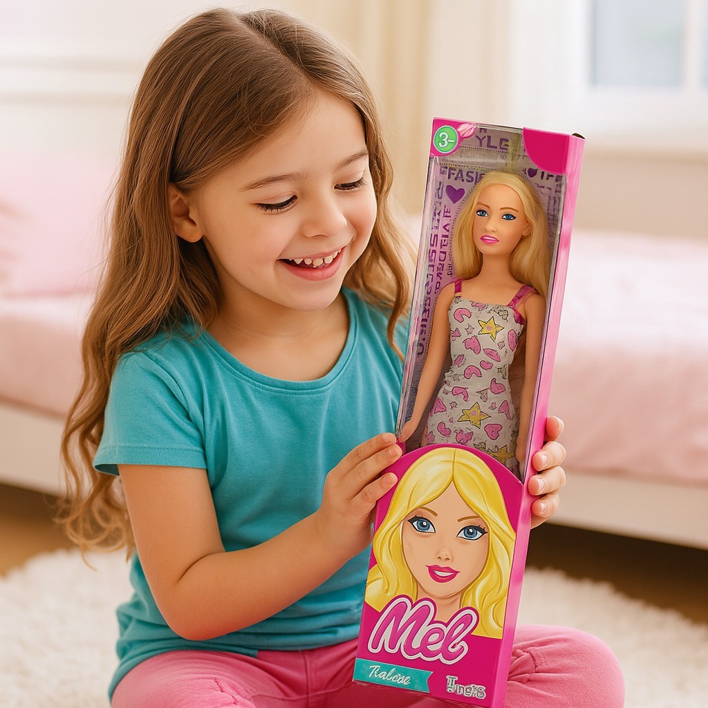 Boneca Mel Fashion Com Vestido Estampado LCB003