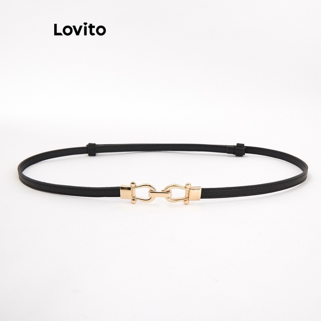 (Trendy) Lovito Cinto Casual Básico Para O Dia Dos Namorados Para Mulheres L69AD040 (Preto) em Oferta na Shopee