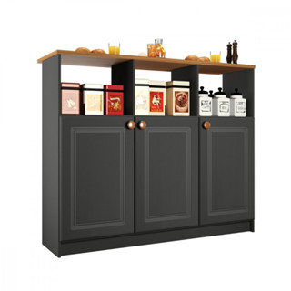 Bancada Balcão com 3 Portas 1,20m Chumbo Indekes em Oferta na Shopee