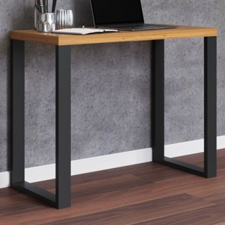 Mesa Escrivaninha Industrial 100% Mdf Freijó/Preto Fosco F11 - Pradel em Oferta na Shopee
