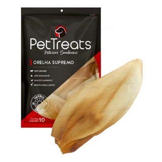Kit 10 Orelha Bovina Pettreats Mordedor Natural Para Cães em Oferta na Shopee