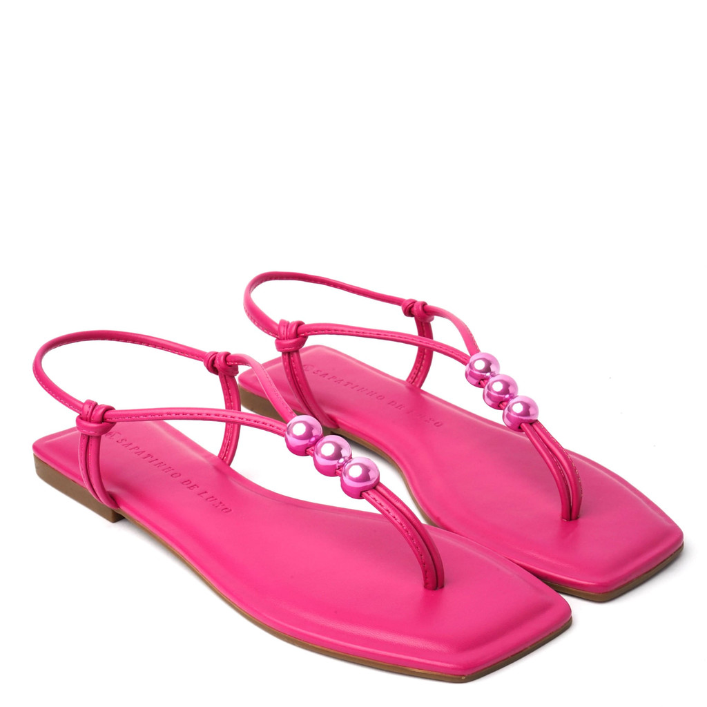 Rasteira Sandália Rosa Pink Enfeite Glass 1380.28_13 - Women Shoes
