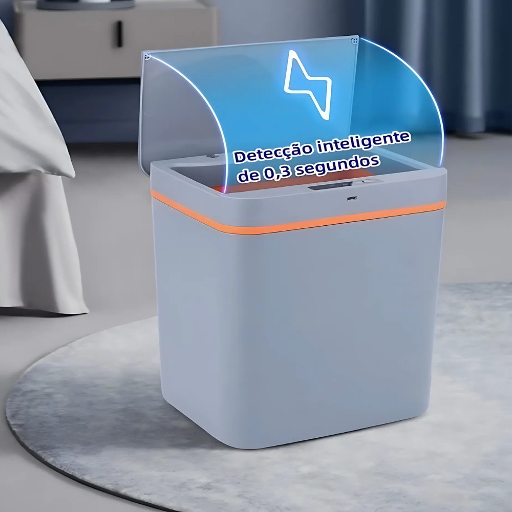Lixeira Automatica Com Sensor Para Banheiro Cozinha Escritório 15 Litros Compacta em Oferta na Shopee
